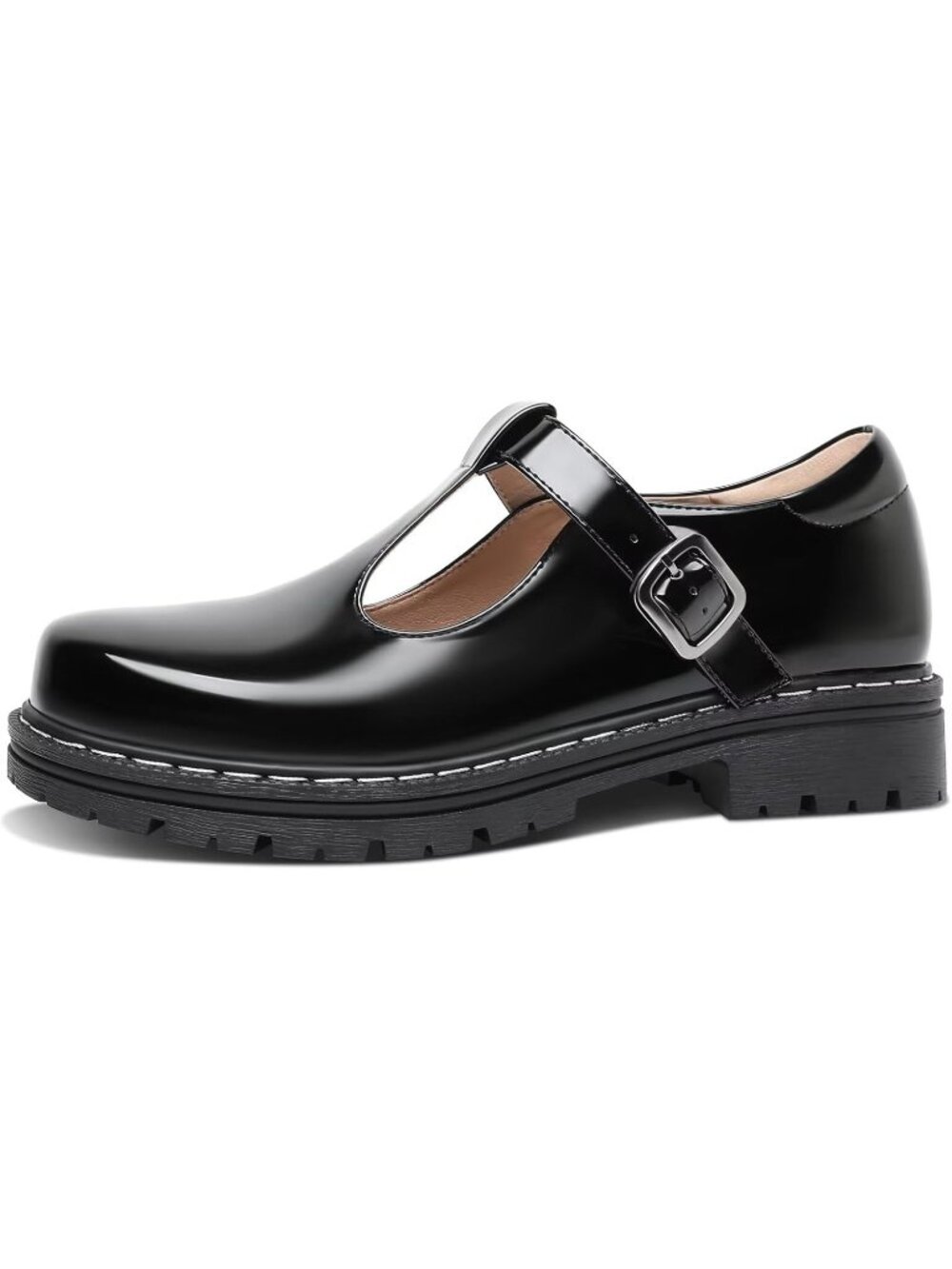 〽️Women's Mary Jane Flats Black Comfort Block Heel Formal T-Strap Oxford Shoes
